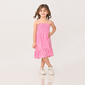 Girls Pink Sleeveless Dress