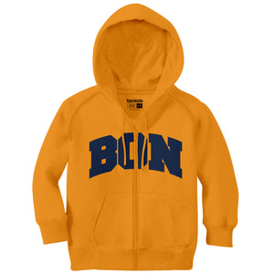 BOYS Embroidery Orange ZIPPER HOODIE