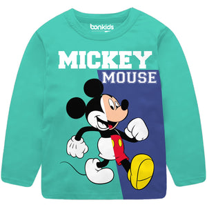 Mickey Green Full Sleeve Boys T-SHIRT