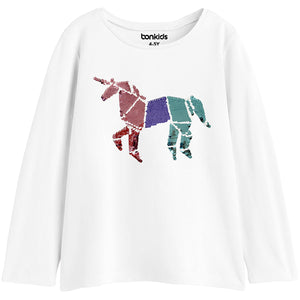 Girls Sequence Embroidery T-Shirt