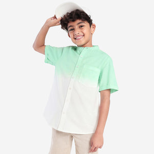 Boys Green White Tie & Die Shirt