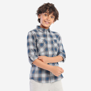 Boys Blue Checks Full sleeve Shirt