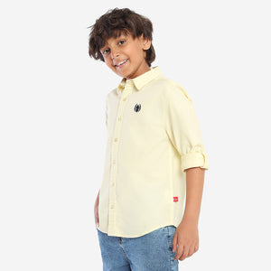 Boys Yellow Full Sleeves Shirt