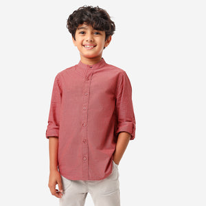 BONKIDS BOYS Solid Mandarin collar Shirt