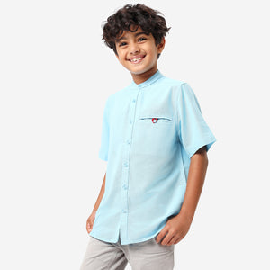 BONKIDS BOYS Sky Blue Half Sleeve SHIRTS