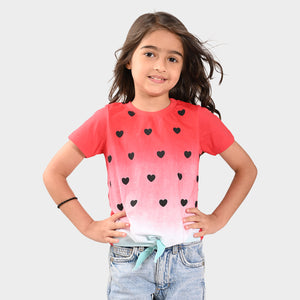 Girls Croped Printed Cotton Tshirt