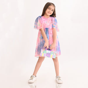 Girls Mesh poly Lycra Dress