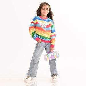 Girls Sweatshirt Multi Stripes