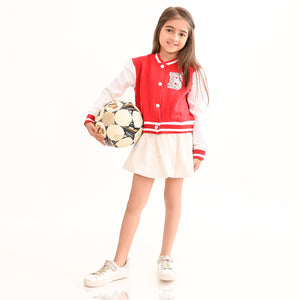 Girls Sweatshirt Coat Red