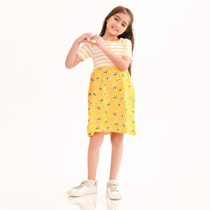 Girls Yellow cotton Dress