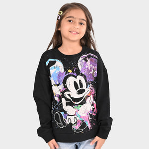 Girls Sweatshirt Black printed