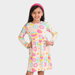 Girls Cotton Full Sleeves Dress