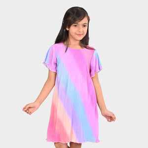 Girls Pleated Polyester Dress