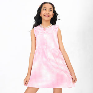 Pink Collar Girls Dress