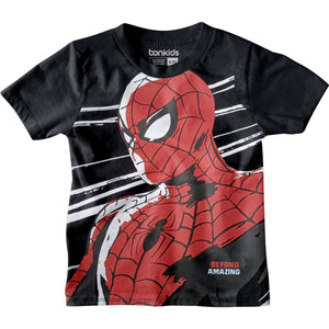 Spiderman Black Boys T-SHIRT