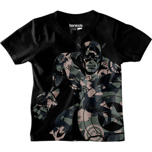 Captain America Black Boys T-SHIRT