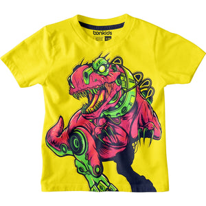 Dinosaur Lime Yellow Boys T-SHIRT