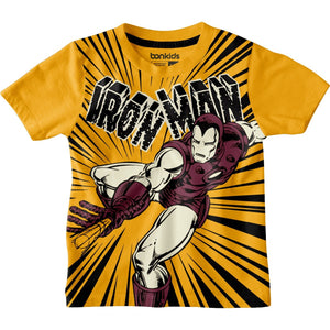 Iron Man Mustard Yellow Boys T-SHIRT