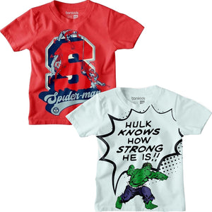 Spiderman & Hulk Combo Boys T-SHIRT