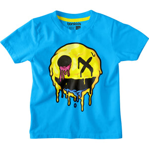 Smiley Turq-Blue Boys T-SHIRT